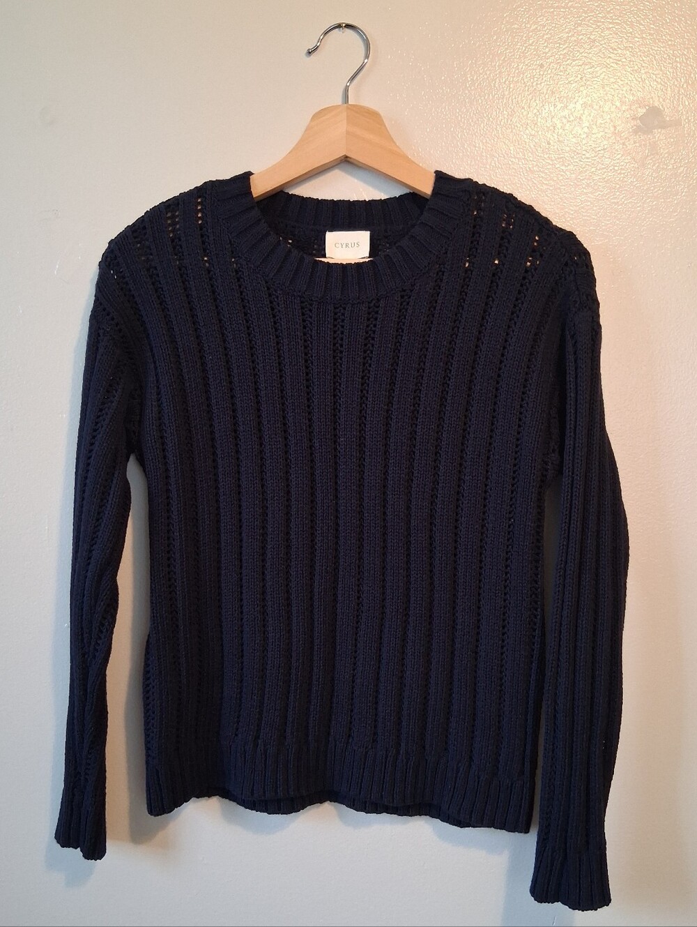 Cyrus Blue Pointelle Sweater